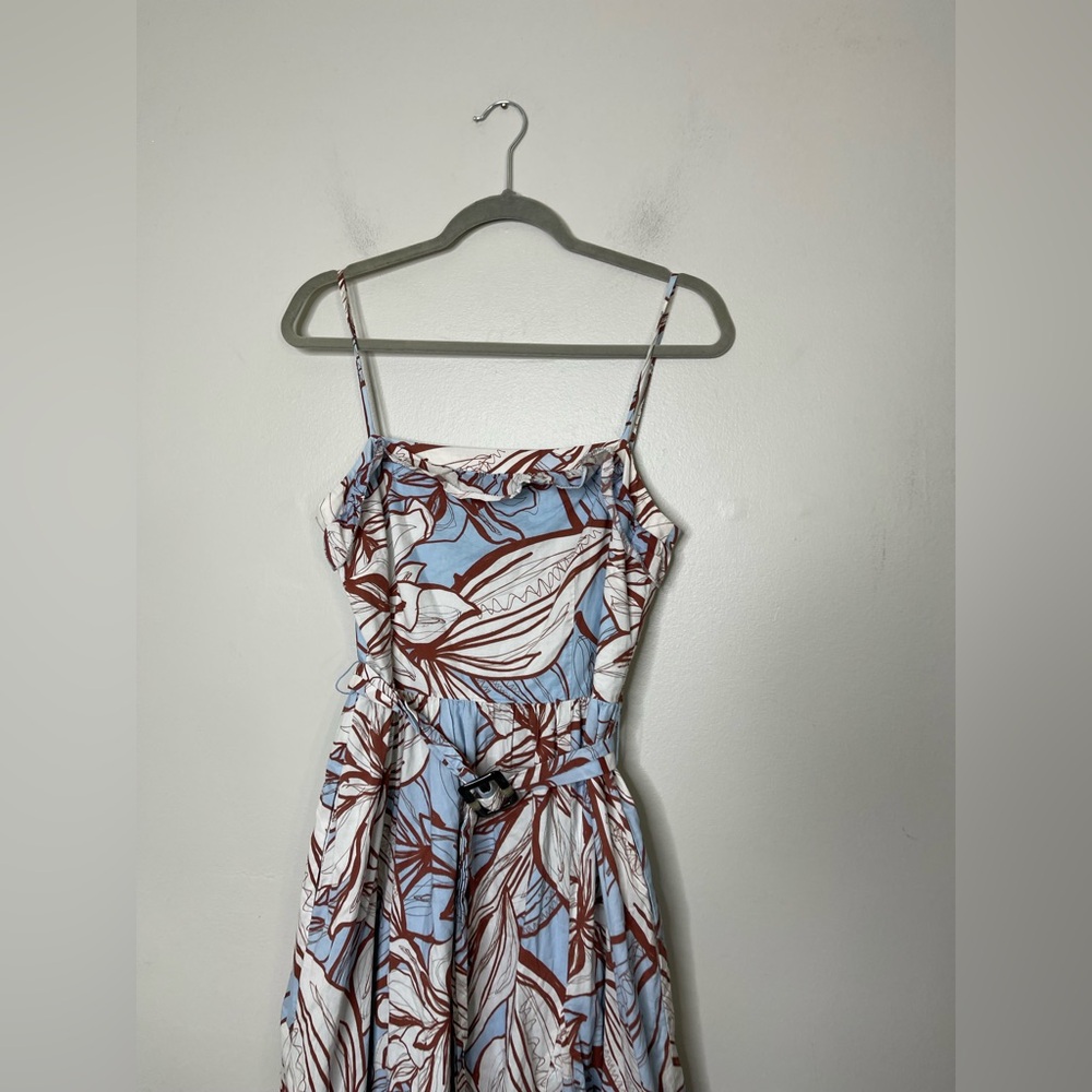 Nicholas the Label Julie Poplin Maxi Dress Mocha Etched Floral Sz 4 Garden - Picture 5 of 16